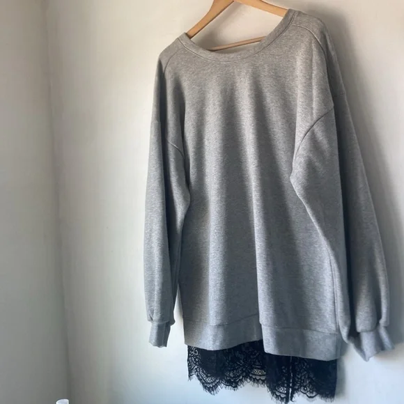 NWT Anthro Pilcro XL Crew Lace Pullover Sweatshirt - Picture 8 of 15